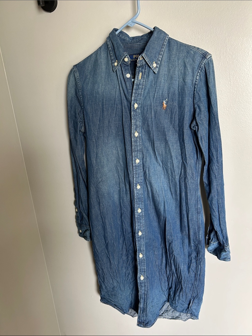 Polo by Ralph Lauren Women's Denim Button-Down Shirt Dress - Blue
